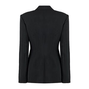 GENNY Tailored Crepe Blazer Women BLACK Coats & Jackets